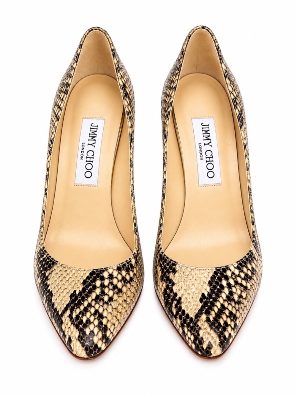 Jimmy Choo Snakeskin Almond Toe Pumps Heels Size 37